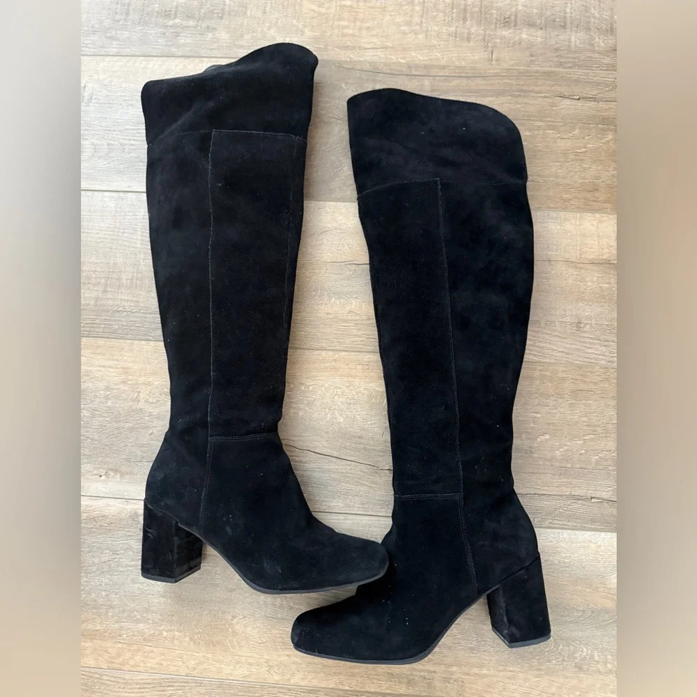 Franco Sarto Black Over-the-Knee Boots, Size 9